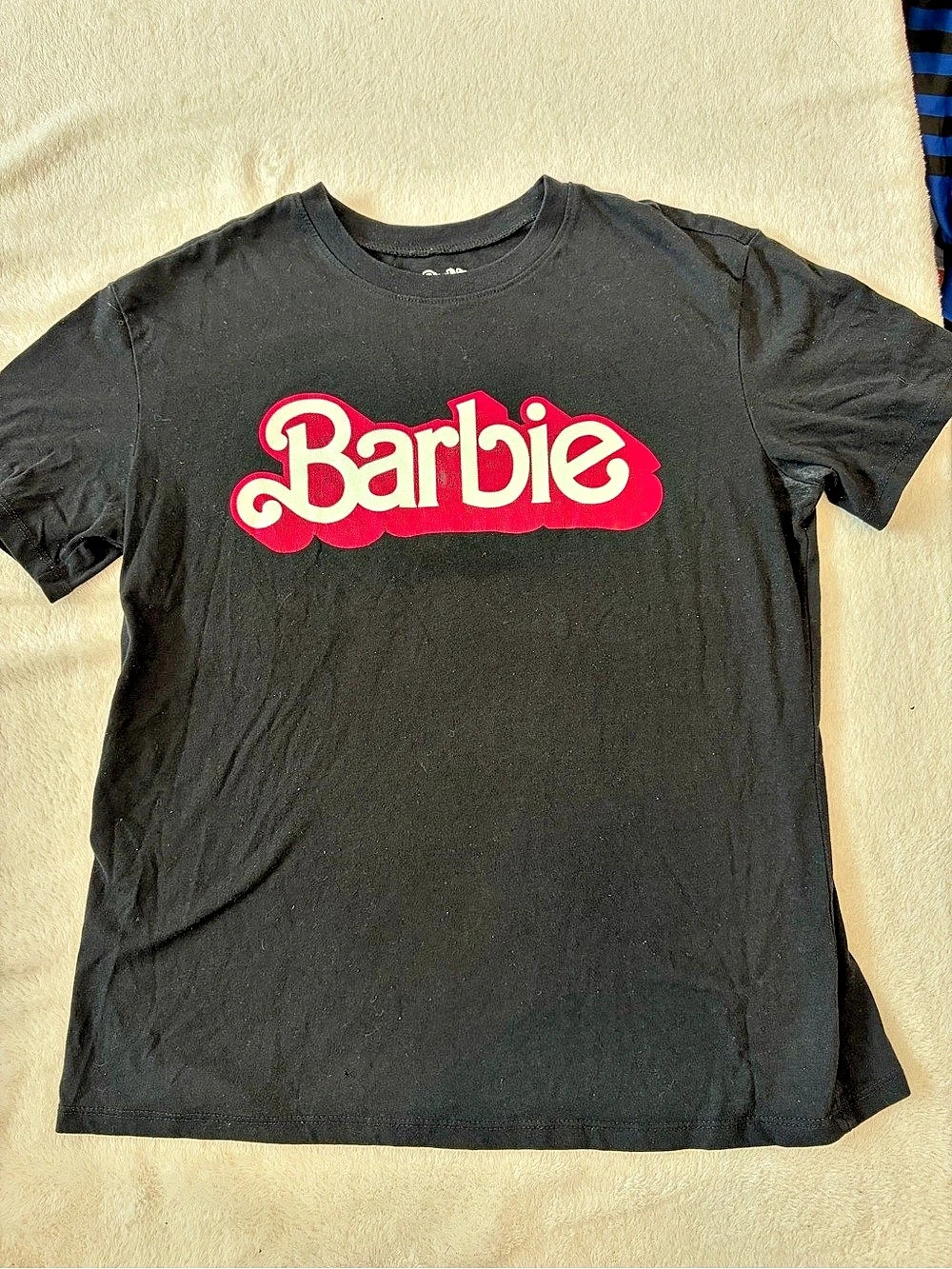 Barbie The Movie Logo T-Shirt Black Girls Medium #182